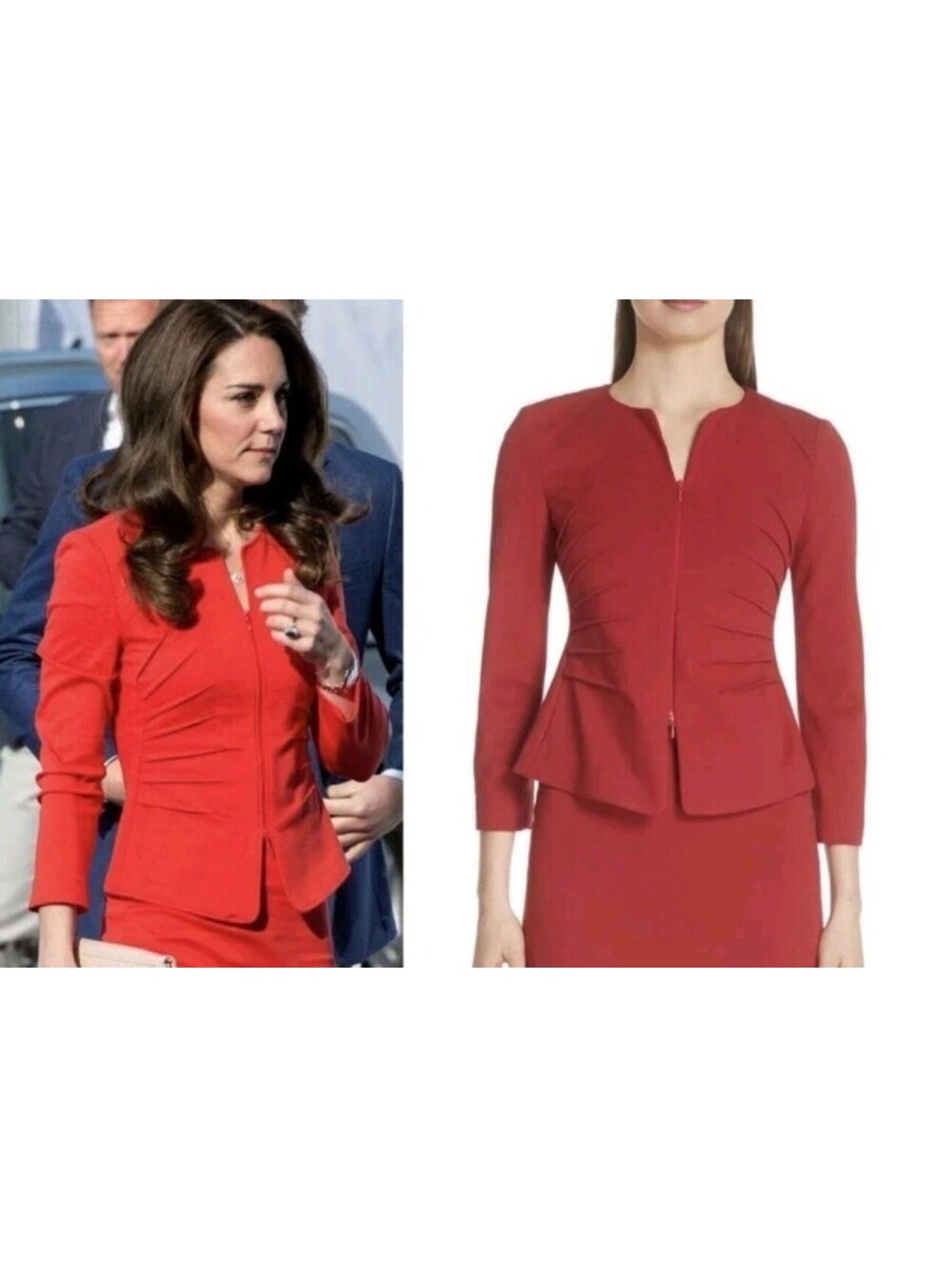 Emporio Armani Starburst Pleat Jacket 44 ASO Kate Middleton $875 Viscose RARE